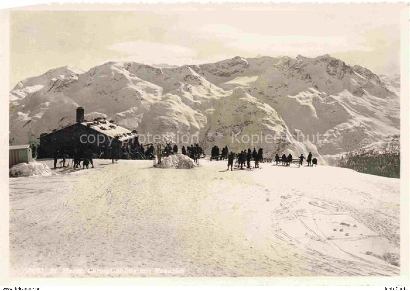 St Moritz  SANKT MORITZ GR Corvigliahuette Skipiste Wintersportplatz Alpen