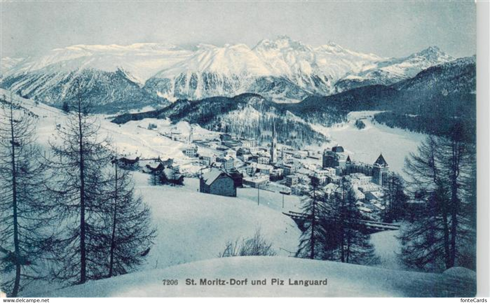 St Moritz  SANKT MORITZ GR Dorf und Piz Languard