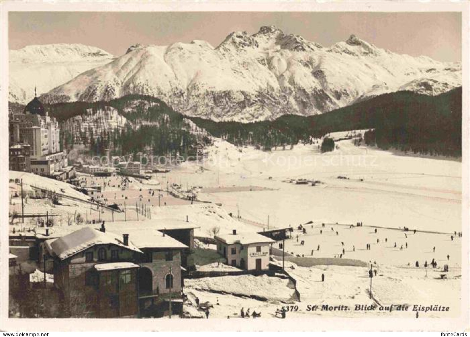 St Moritz  SANKT MORITZ GR Panorama mit Blick auf die Eisplaetze
