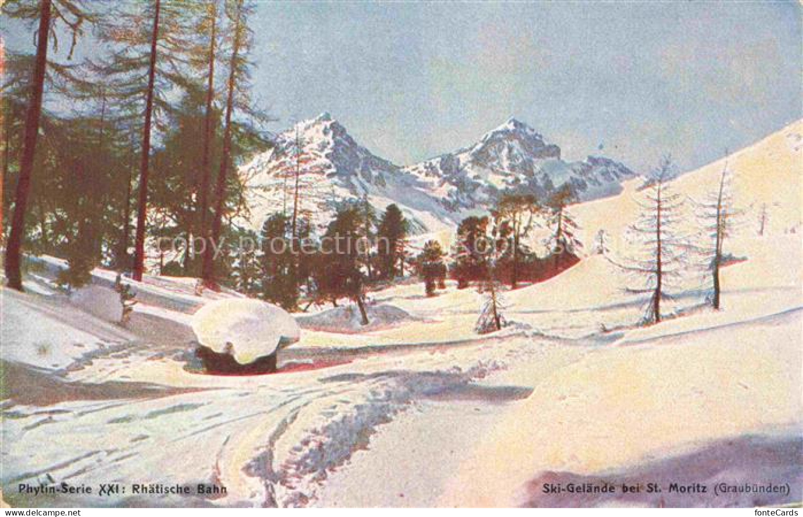 St Moritz  SANKT MORITZ GR Ski Gelaende bei St Moritz