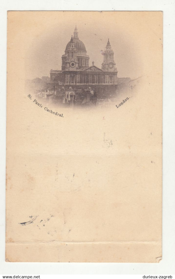 St. Paul's Cathedral, London old postcard posted 1898 b250520