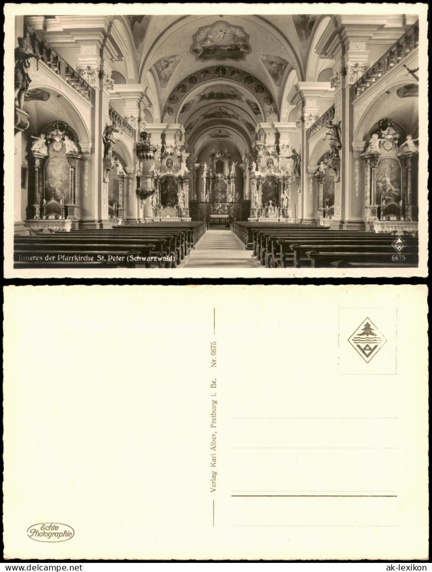St. Peter (Hochschwarzwald) Fotokarte Inneres der Pfarrkirche St. Peter 1940