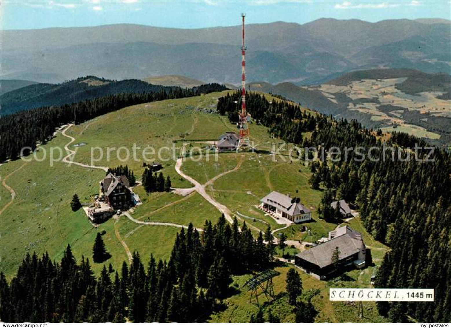 St Radegund Fliegeraufnahme mit Schoeckel und Stubenberghaus Fernsehsender Alpen