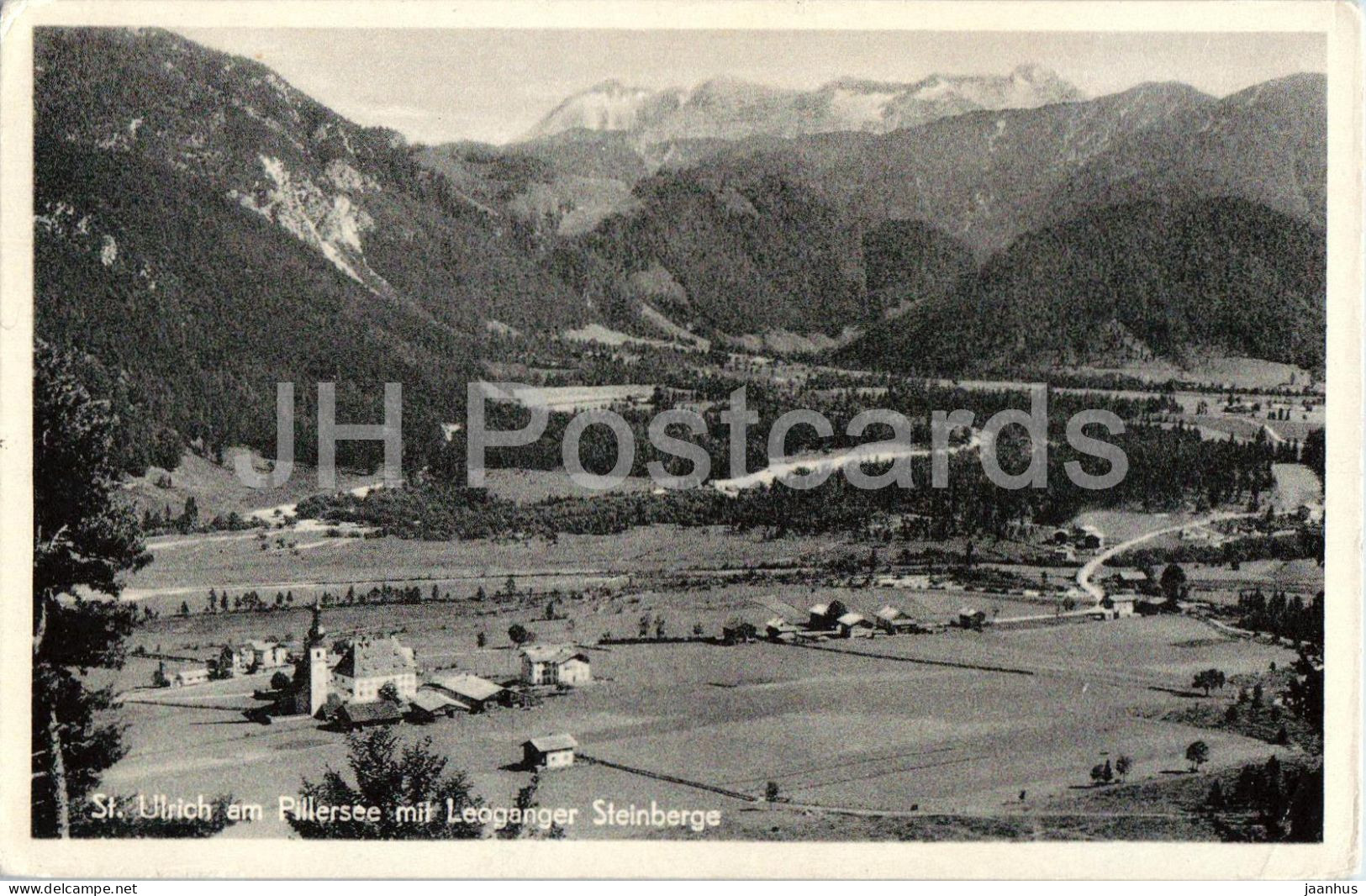 St. Ulrich am Pillersee mit Leoganger Steinberge - village panorama  Alps  valley - 9469 - old postcard - Austria - used