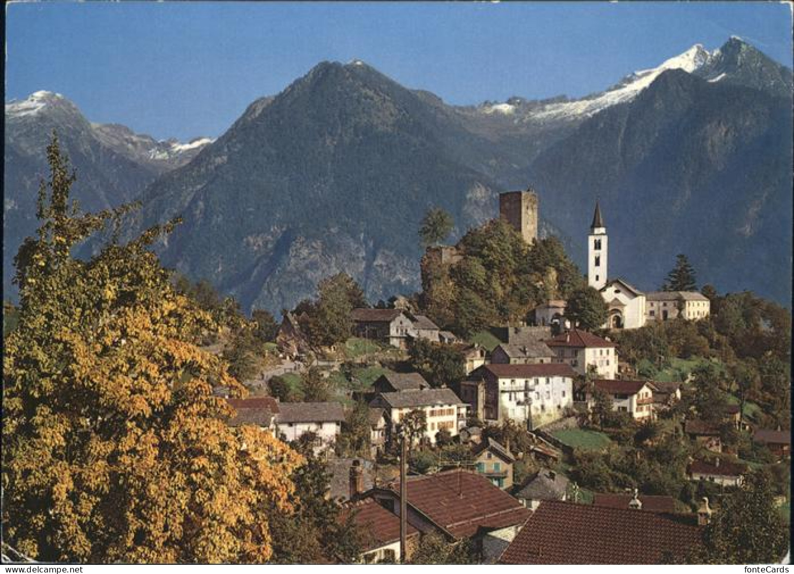 Sta Maria Calanca Panorama mit Valle Calanca