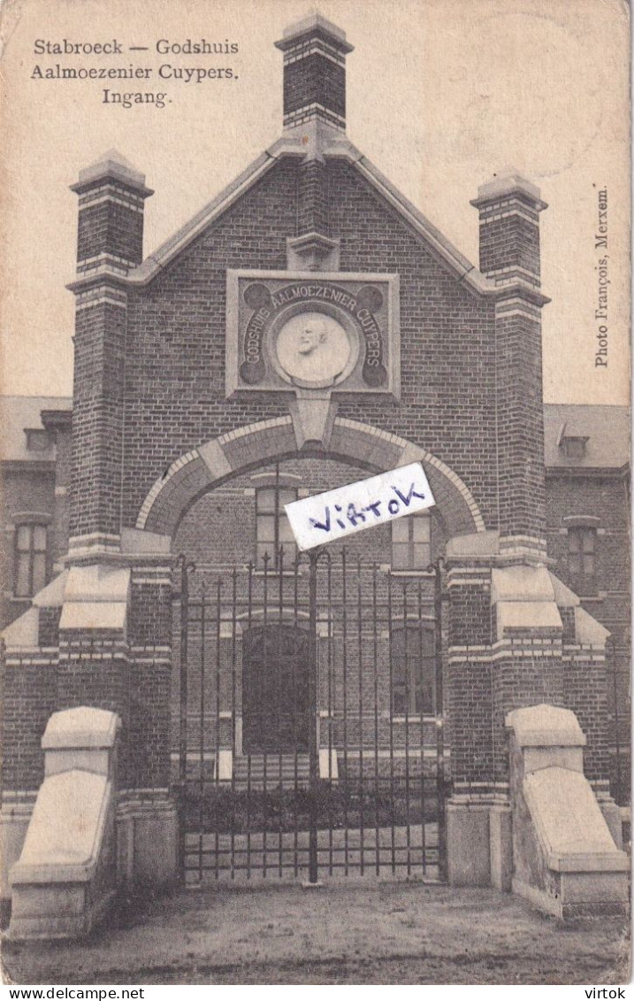 STABROEK :  Godshuis  Aalmoezenier Cuypers  (  photo Francois  met zegel 190x )