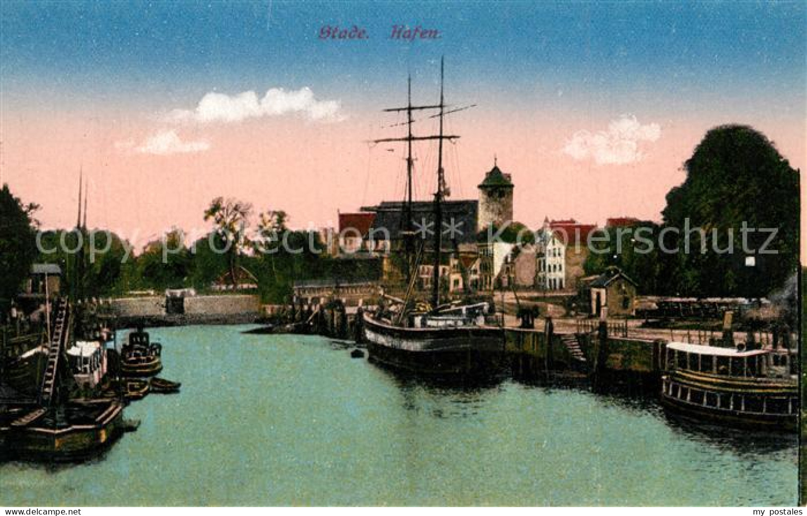 Stade Niederelbe Hafen Segelboot