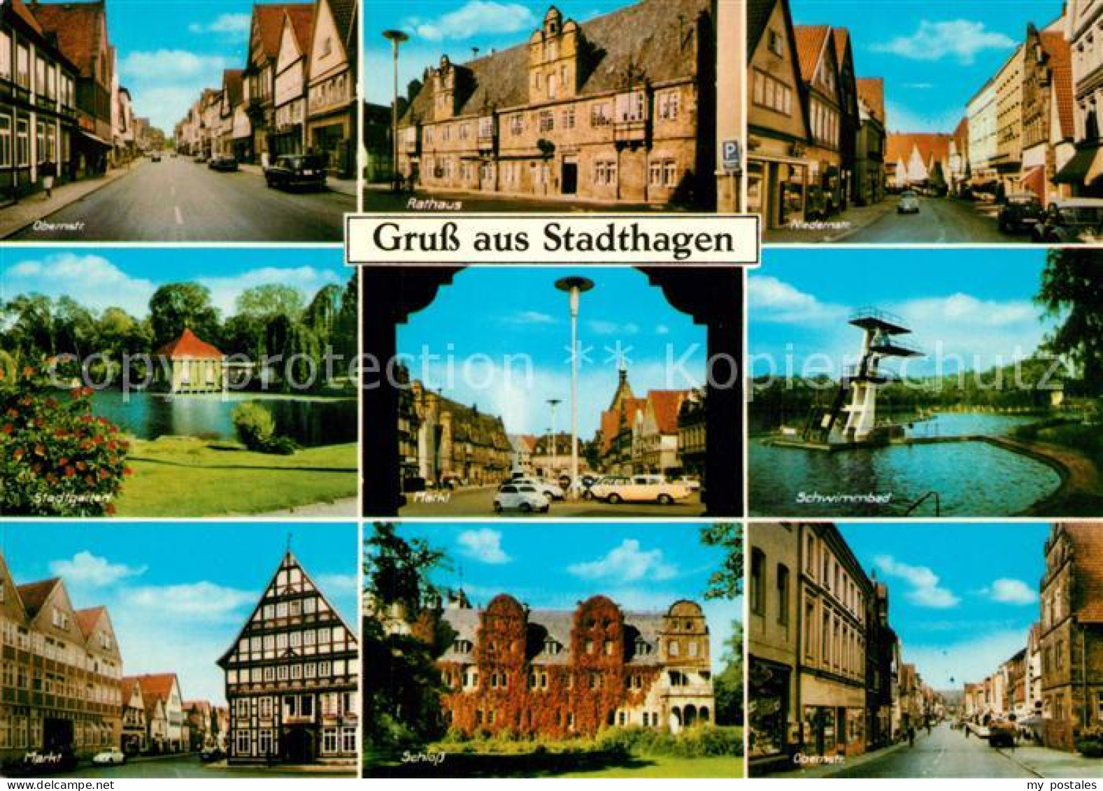 Stadthagen Oberstrasse Stadtgarten Marktplatz Schloss Schwimmbad Niedernstrasse