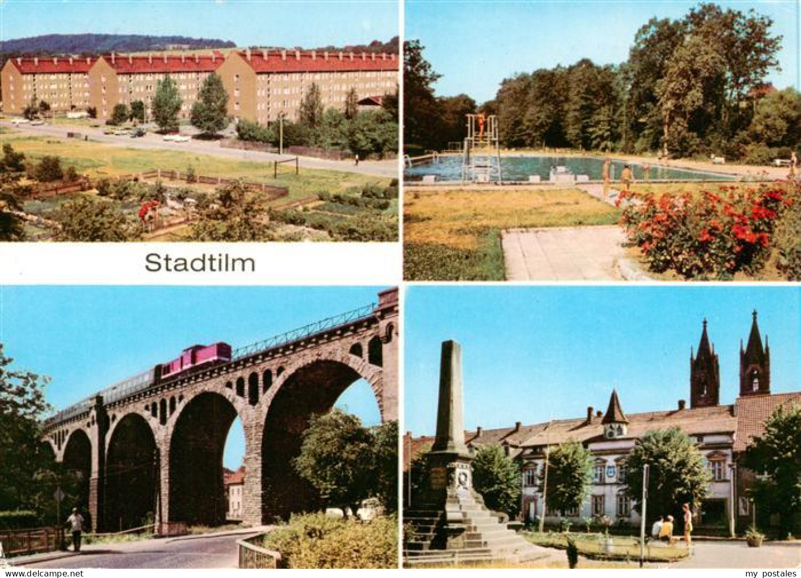 Stadtilm Viadukt Bad Markt Denkmal Kirche Wohnblock Oberilm