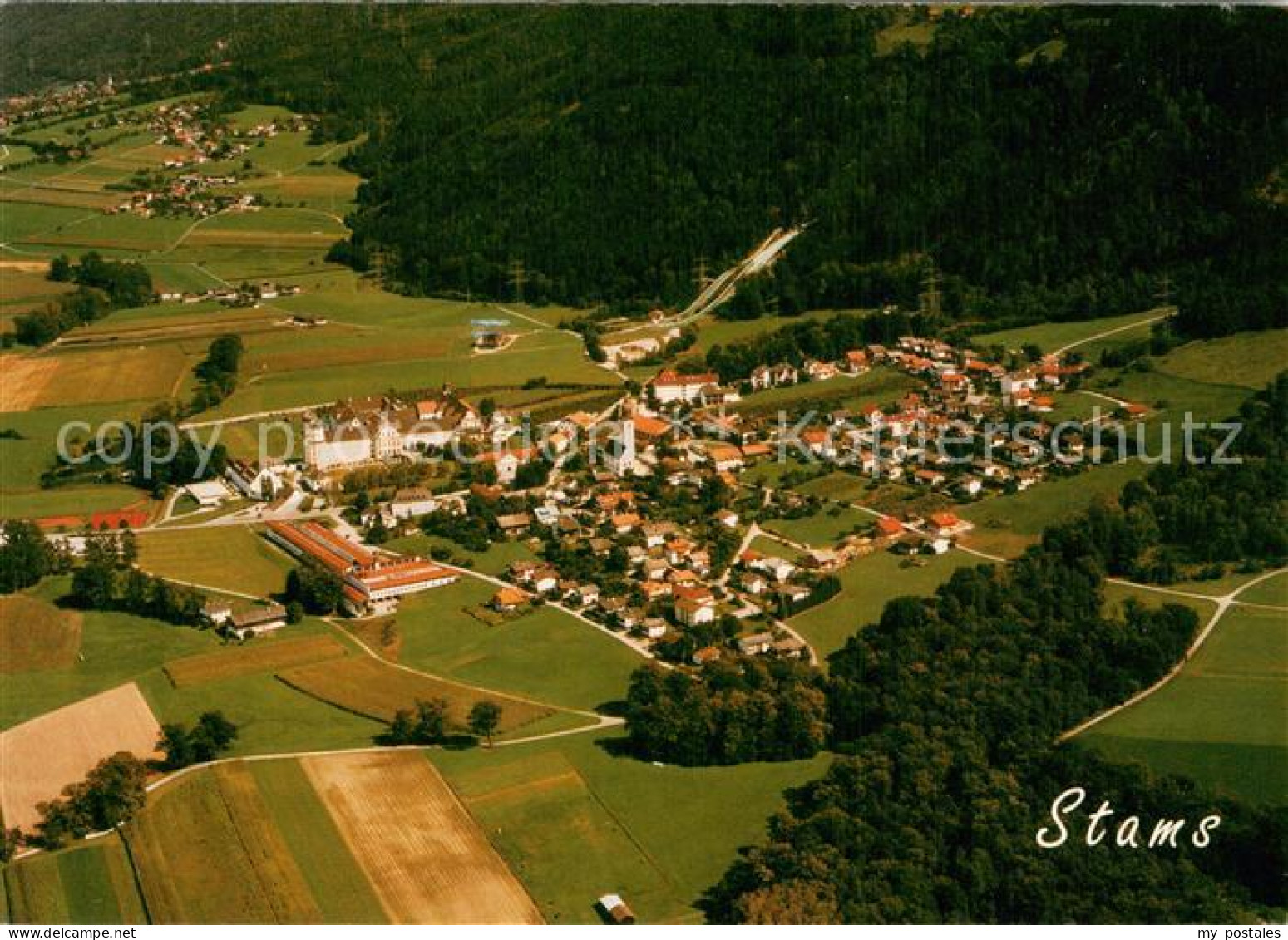 Stams Tirol  AT Kultur Sport und Schulzentrum Fliegeraufnahme
