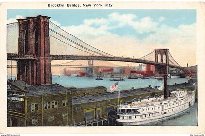 C128 New York Brooklyn Bridge 1926  vintage postcard