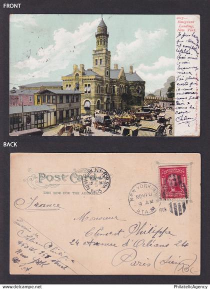 Vintage postcard New York NYC Manhattan Emigrant Landing Station M Postmark 1905