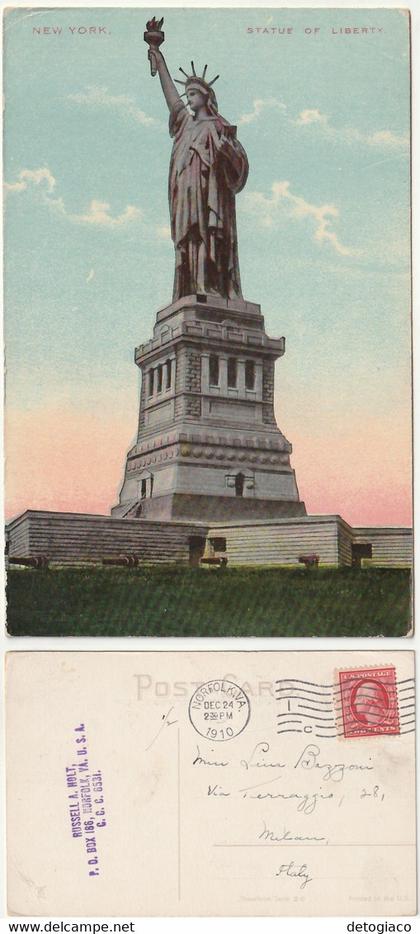 NEW YORK - UNITED STATES - STATUE OF LIBERTY - VIAGG. 1910 -77313-