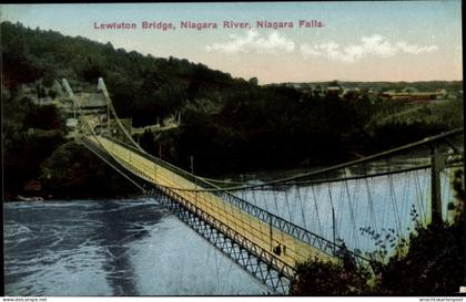 CPA Niagara Falls New York USA, Niagara River, Lewiston Bridge