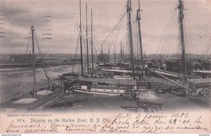 RARE NEW YORK CITY SHIPPING ON THE HARLEM RIVER
