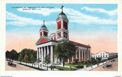 Mobile Alabama USA Cathedral of Immaculate Conception Illustration