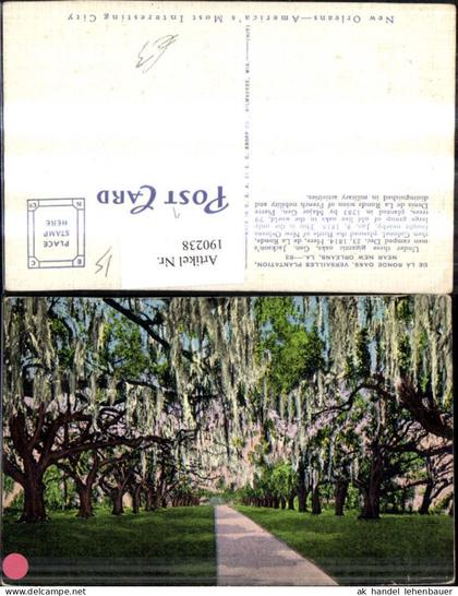 190238,Louisiana New Orleans Versailles Plantation De la Ronde Oaks
