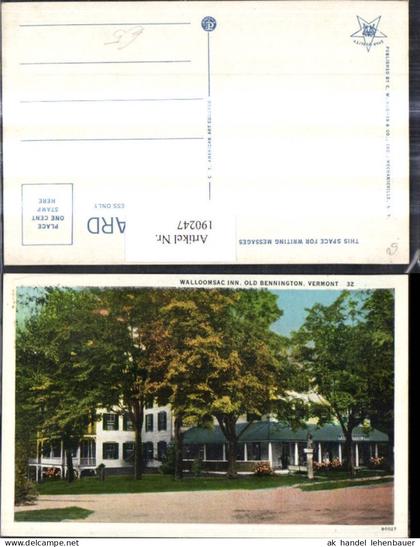 190247,Vermont Walloomsac Inn old Bennington