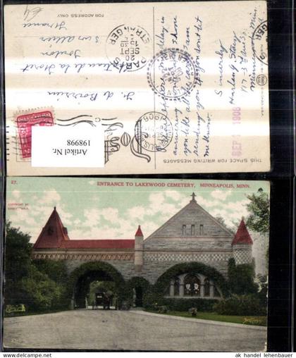 198998,Minnesota Minneapolis Entrance to Lakewood Cemetery Friedhof