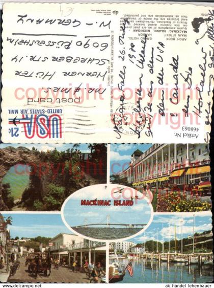468063,Michigan Mackinac Island Arch Rock Grand Hotel Harbor Mehrbildkarte