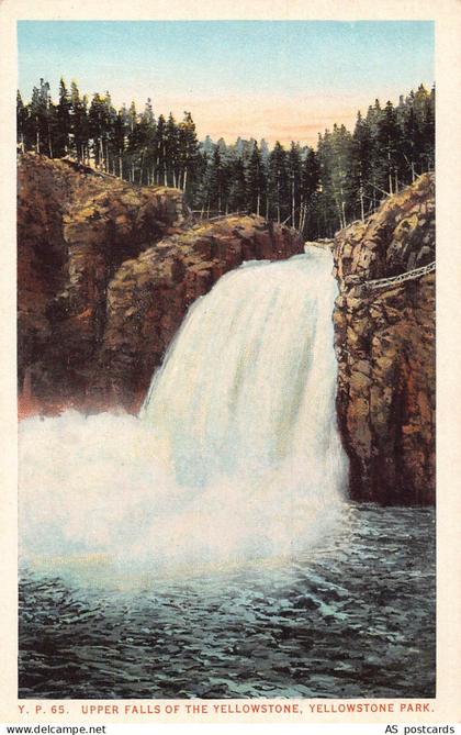 B359 US Yellowstone Park Upper Falls of the Yellowstone vintage postcard
