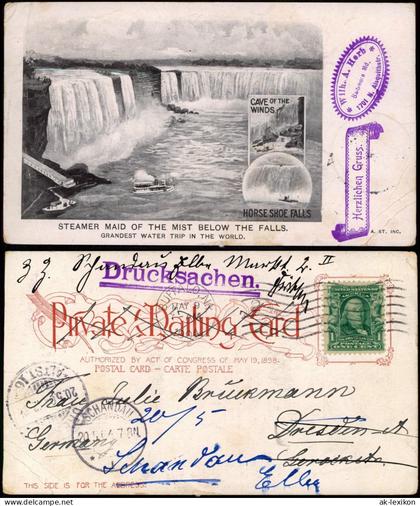 Niagara Falls (NY) Niagarafälle / Niagara Falls US Dampfer Steamer 1904