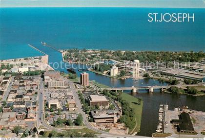St Joseph Michigan Fliegeraufnahme St Joseph River and Lake Michigan