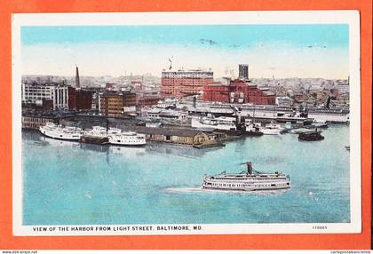 33614 ◉ BALTIMORE MD-Maryland ◉ View of the Harbor Light Street 1930 à Veuve LEGER Le Havre Published OTTTENHEIMER USA