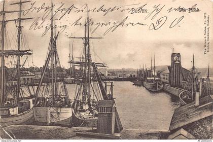 C157 Massachusetts Boston The Dock  Massachusetts 1907 vintage postcard