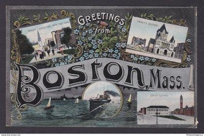 Postcard, United States, Boston MA, Greetings from Boston
