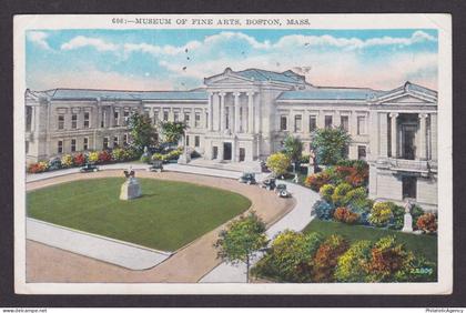 Vintage postcard USA Boston MA Massachusetts Museum of Fine Arts Cars 1931
