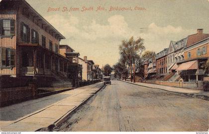 US Bridgeport Connecticut 1914 Broad Street from South Avenue postcard