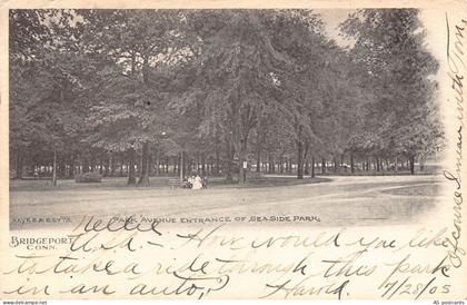 US Connecticut 1905 Bridgeport Park Avenue Entrance of Sea Side postcard B956