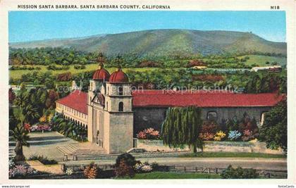 SANTA-BARBARA -by-the-Sea California USA Mission-Santa-Barbara Missionskirche Gl