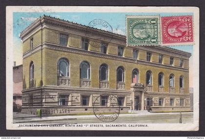 Vintage postcard USA California Sacramento CA Public Library Architecture