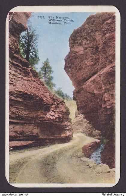 Vintage postcard USA Manitou Springs CO Williams Canon The Narrows Rock Road