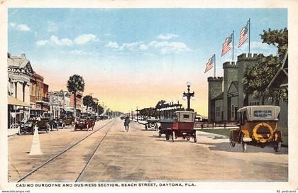 US Florida Daytona Casino Burgoyne and Business Section Cars postcard B961