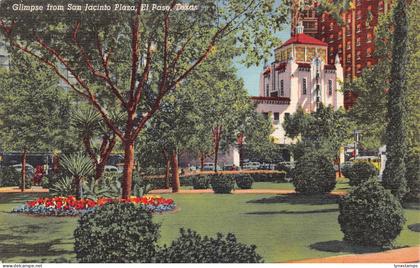 A849 US Glimpse from San Jacinto Plaza El Paso Texas vintage postcard