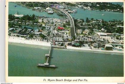 Fort Myers Beach Bridge ans Pier Aerial View