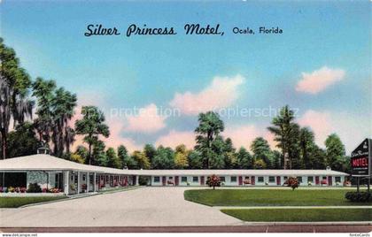 Ocala Florida USA Silver-Princess-Motel Motel Parkplatz Baeume Palmen Eingeschos