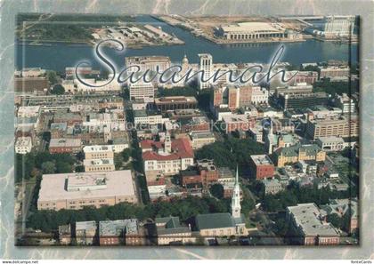 Savannah Beach Tybee Island Georgia USA Airial view and Savannah River