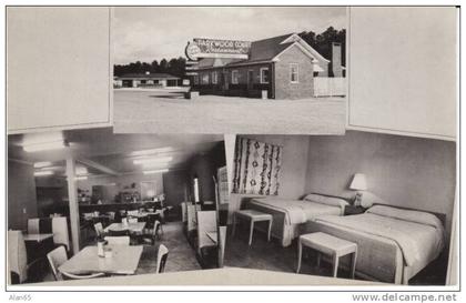 Statesboro GA Georgia, Parkwood Court Restaurant, Motel Lodging, Interior Views, c1950s Vintage Postcard