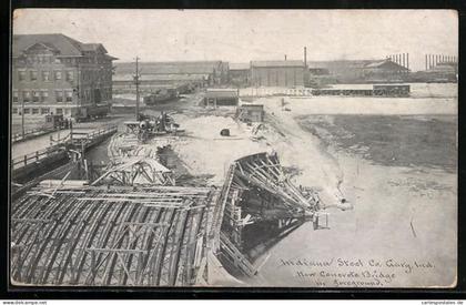 AK Indiana, IN, Indiana Steel Co. Gary. Ind., New Concrete Bridge in foreground