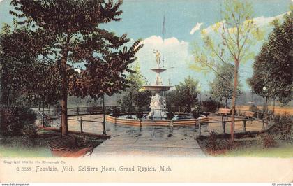 B671 US 1907 Fountain Michigan Soldiers Home Grand Rapids Michigan postcard