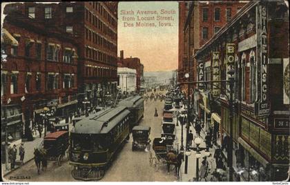 Des Moines Iowa Sixth Avenue Strassenbahn Kutsche