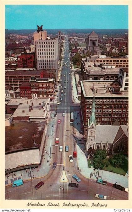 Indianapolis Indiana Meridian Street from Monument Circle Fliegeraufnahme