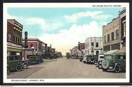 AK Laramie, WY, Second Street with grocery and market