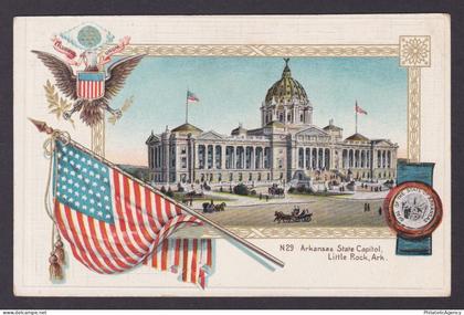 Postcard, United States Arkansas, Little Rock, Arkansas State Capitol, Unposted