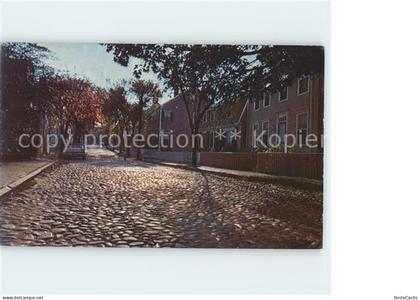 Nantucket Street Bordered by Historic Homes Built in the Whaling Era