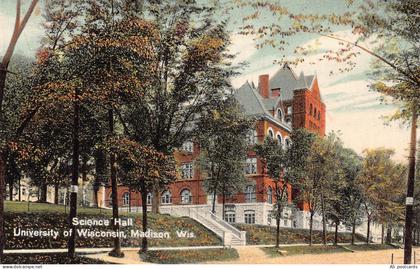 B524 US Science Hall University of Wisconsin Madison vintage postcard